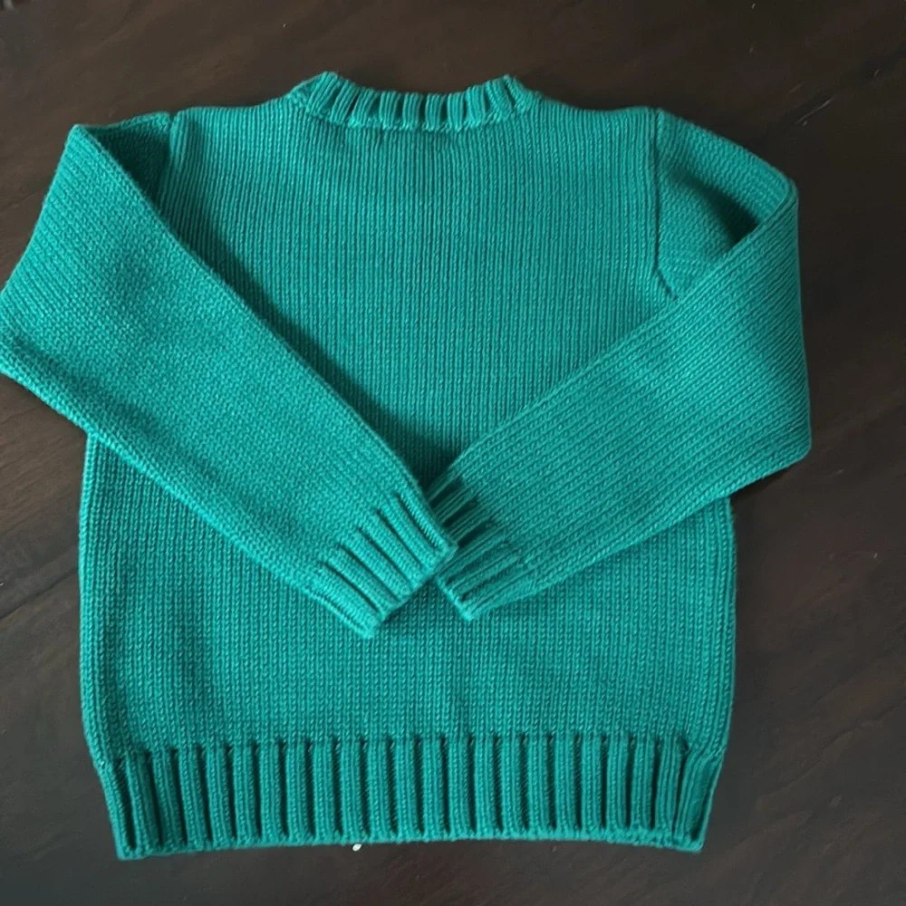 Ralph Lauren boys 6 Hunter green crew neck sweater cotton.